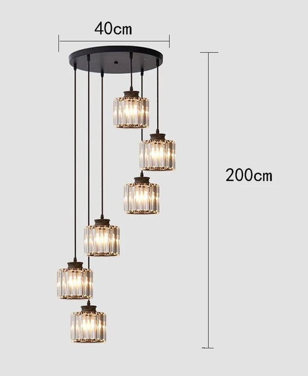 Elevate Your Space with the Acrylic Crystal Staircase Chandelier Lighting-Staircase Chandelier