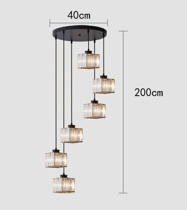 Elevate Your Space with the Acrylic Crystal Staircase Chandelier Lighting-Staircase Chandelier