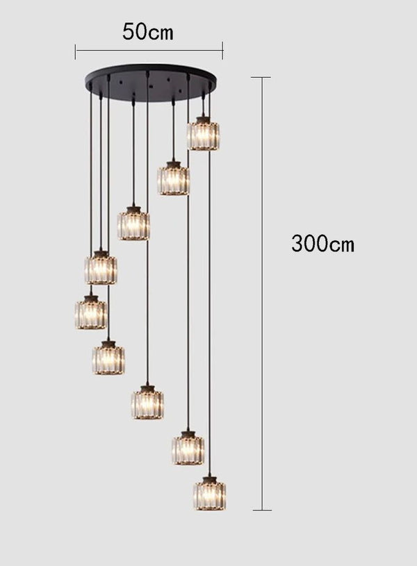 Elevate Your Space with the Acrylic Crystal Staircase Chandelier Lighting-Staircase Chandelier