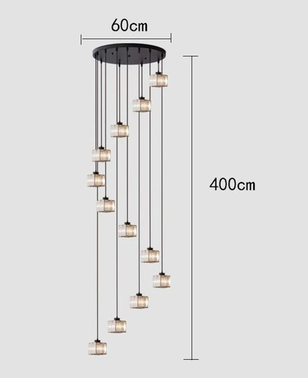 Elevate Your Space with the Acrylic Crystal Staircase Chandelier Lighting-Staircase Chandelier