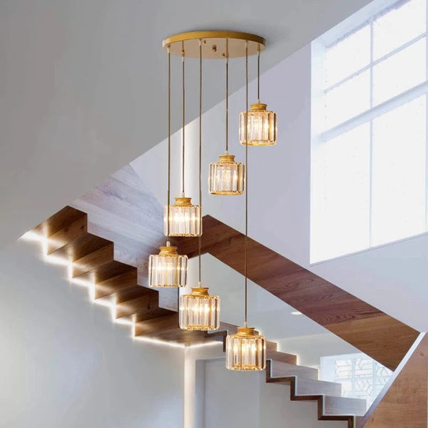 Elevate Your Space with the Acrylic Crystal Staircase Chandelier Lighting-Staircase Chandelier