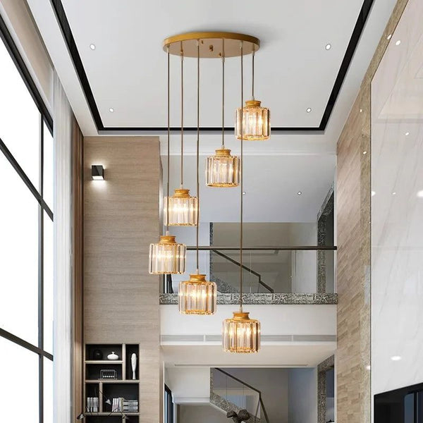 Elevate Your Space with the Acrylic Crystal Staircase Chandelier Lighting-Staircase Chandelier