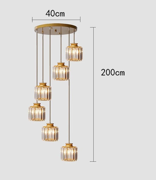 Elevate Your Space with the Acrylic Crystal Staircase Chandelier Lighting-Staircase Chandelier