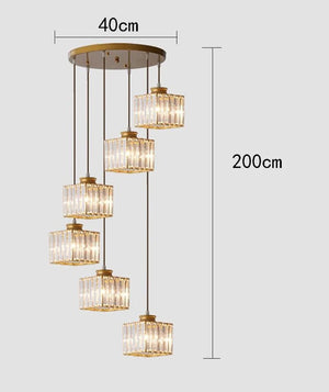 Elevate Your Space with the Acrylic Crystal Staircase Chandelier Lighting-Staircase Chandelier