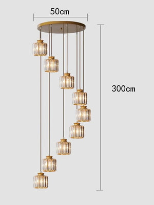Elevate Your Space with the Acrylic Crystal Staircase Chandelier Lighting-Staircase Chandelier