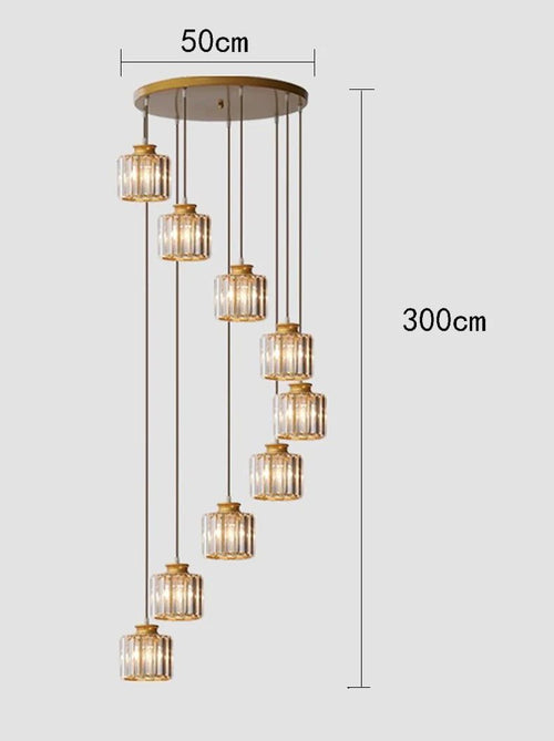 Elevate Your Space with the Acrylic Crystal Staircase Chandelier Lighting-Staircase Chandelier