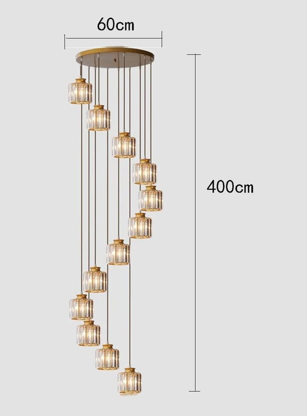 Elevate Your Space with the Acrylic Crystal Staircase Chandelier Lighting-Staircase Chandelier