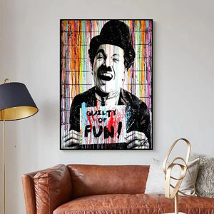 Enigmatic Expression Chaplin Charlie Guilty of Fun Art - Handmade Print-Wall Posters