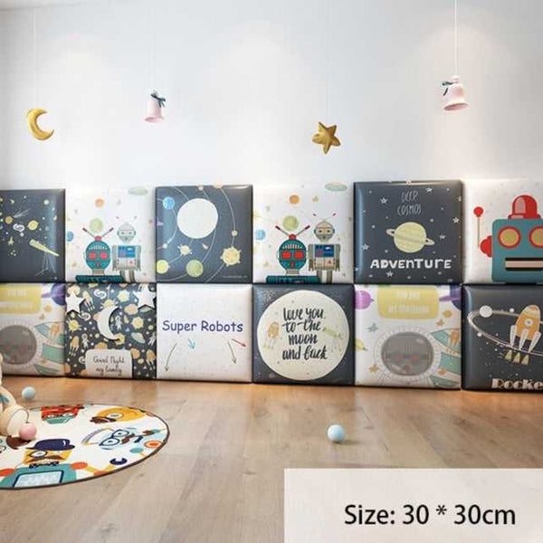 Exploring Astronaut Kids Wall Padded Safety Cushions-Anti Collision Padded Wall Stickers