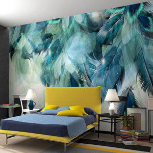 Falling Green Leaf Wallpaper Murals: Transform Your Space-Flower & Leaf Wallpaper