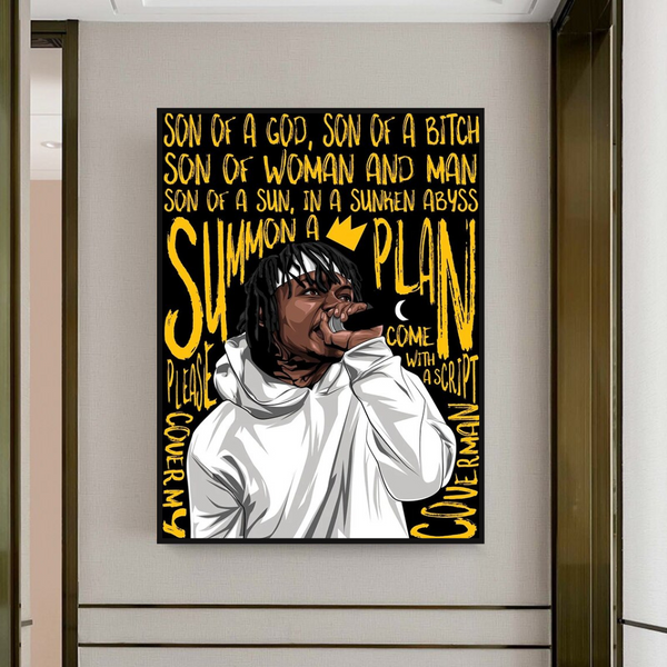 Famous Artist Rappers ART: Jid J.I.D Rapper Canvas Wall Art-Wall Posters