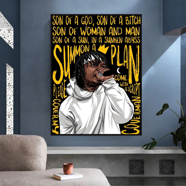 Famous Artist Rappers ART: Jid J.I.D Rapper Canvas Wall Art-Wall Posters