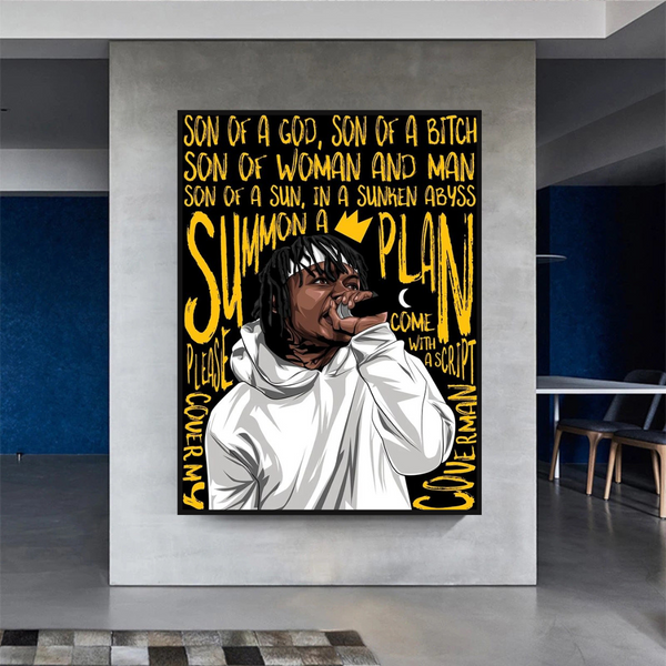 Famous Artist Rappers ART: Jid J.I.D Rapper Canvas Wall Art-Wall Posters