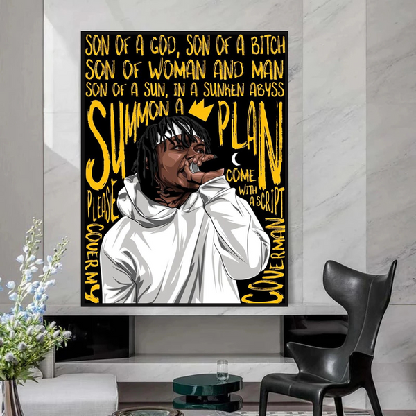 Famous Artist Rappers ART: Jid J.I.D Rapper Canvas Wall Art-Wall Posters