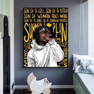 Famous Artist Rappers ART: Jid J.I.D Rapper Canvas Wall Art-Wall Posters