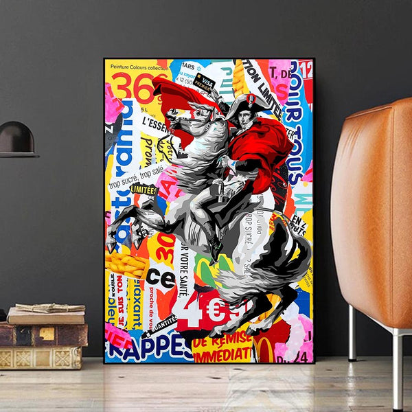 Famous Napoleon Portrait Horse Canvas Art-Wall Posters