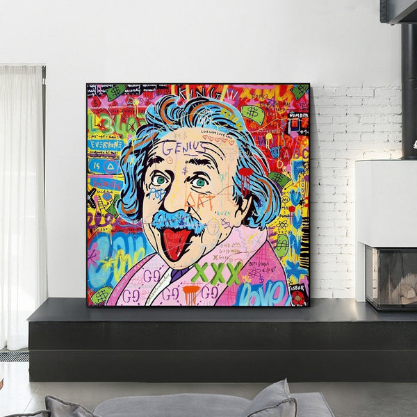 Famous Scientist Einstein Canvas Wall Art-Wall Posters