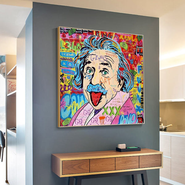 Famous Scientist Einstein Canvas Wall Art-Wall Posters
