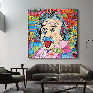 Famous Scientist Einstein Canvas Wall Art-Wall Posters