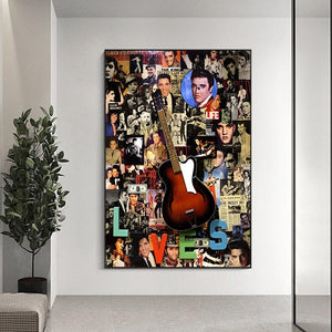Famous Singer Elvis Canvas Wall Art-Wall Posters