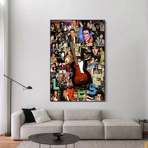 Famous Singer Elvis Canvas Wall Art-Wall Posters