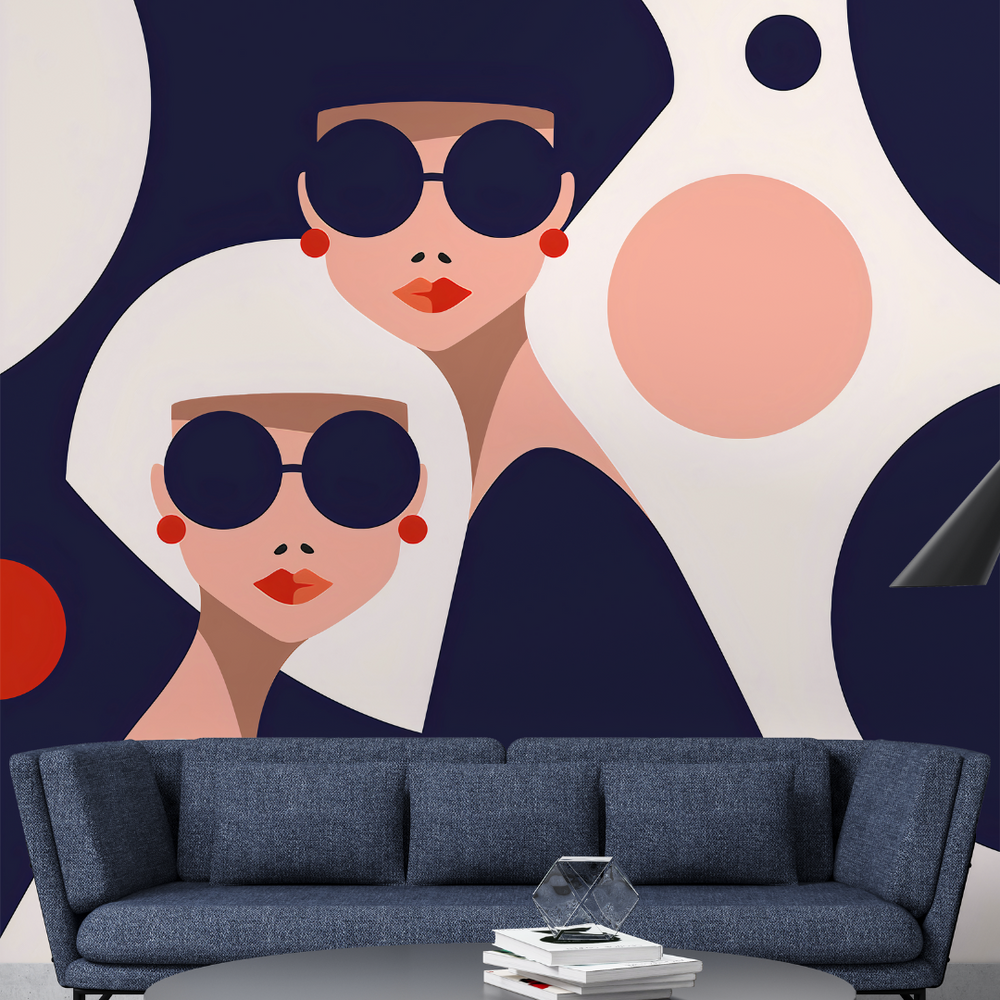 Fashion Girls Wallpaper Mural – Perfectly Trendy Décor-Geometric Shapes Wallpaper