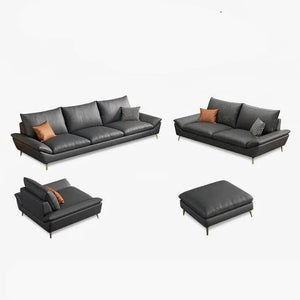 Faux Leather Designer Plaza Sofa Set-Sofa Set