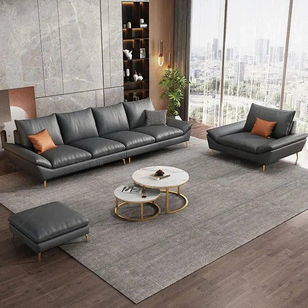 Faux Leather Designer Plaza Sofa Set-Sofa Set