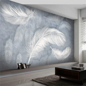Feather Wallpaper for Home Wall Decor-Flower & Leaf Wallpaper