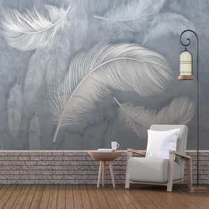Feather Wallpaper for Home Wall Decor-Flower & Leaf Wallpaper
