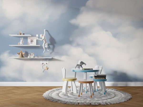 Feel the Clouds Wallpaper Mural - Experience Serenity-Kids Room Wallpaper