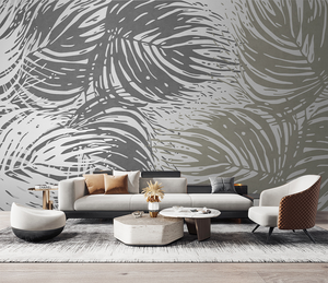 Fern Leaf Retro Theme - Tropical Wallpaper Mural-Flower & Leaf Wallpaper