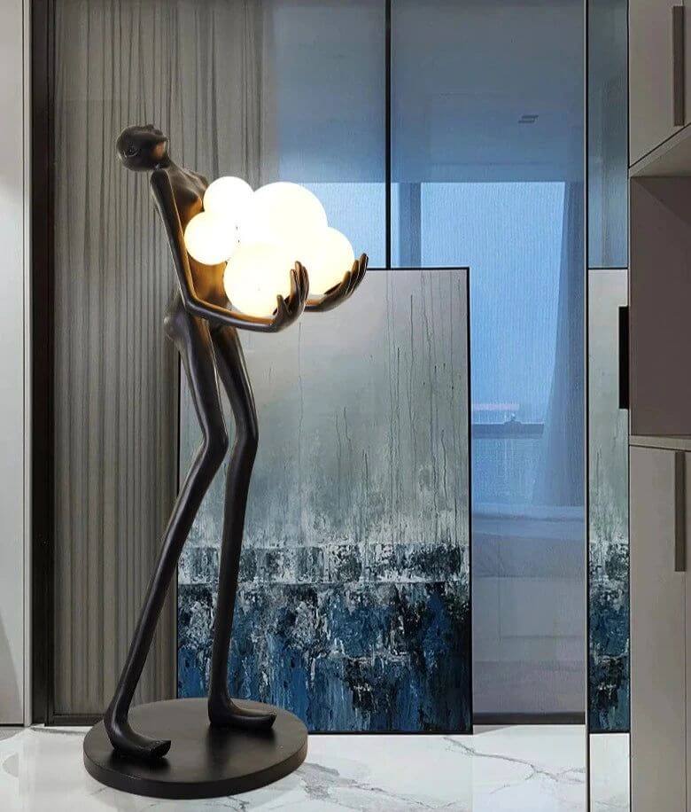 Fiberglass Resin Human Shaped Floor Lamp-Floor Lamp