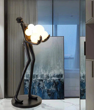 Fiberglass Resin Human Shaped Floor Lamp-Floor Lamp