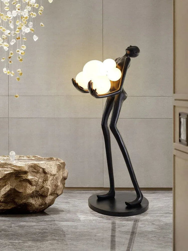Fiberglass Resin Human Shaped Floor Lamp-Floor Lamp