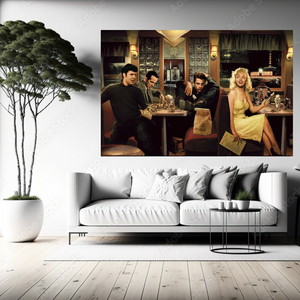 Find Marilyn Poster: James Dean, Elvis at the Diner-Wall Posters