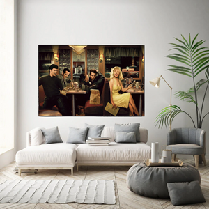 Find Marilyn Poster: James Dean, Elvis at the Diner-Wall Posters