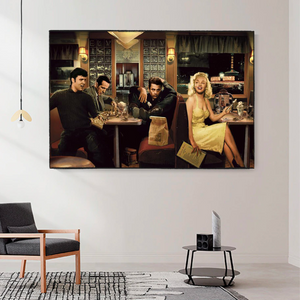 Find Marilyn Poster: James Dean, Elvis at the Diner-Wall Posters