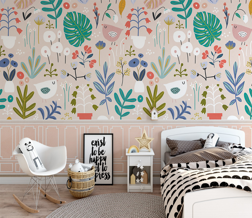 Floral Leaves Wallpaper Murals - Transform your walls-Flower & Leaf Wallpaper