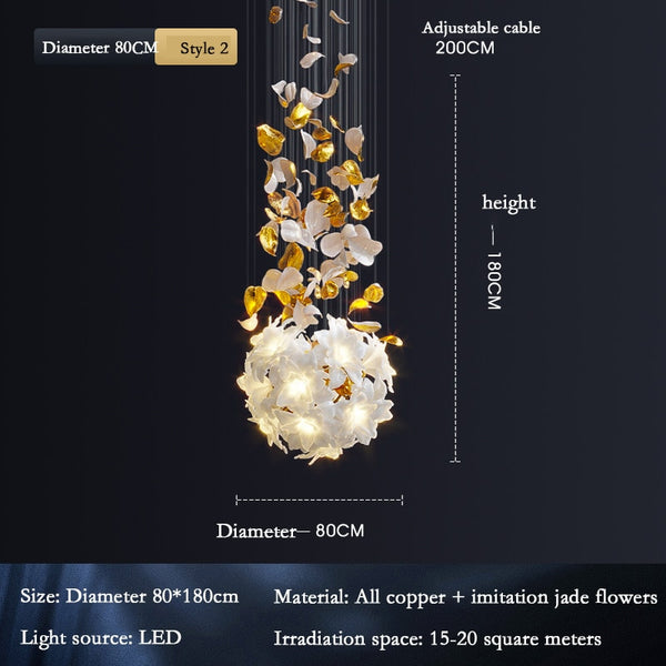 Flower Ceiling LED Chandelier - Elegant Focal Point-Chandeliers