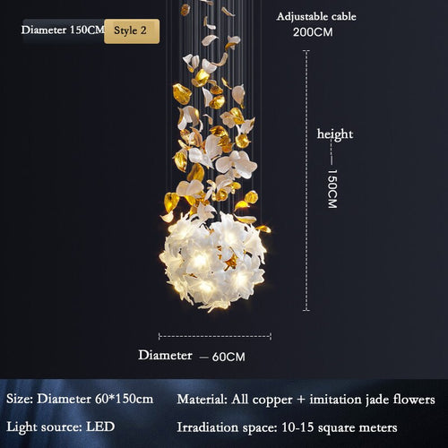 Flower Ceiling LED Chandelier - Elegant Focal Point-Chandeliers
