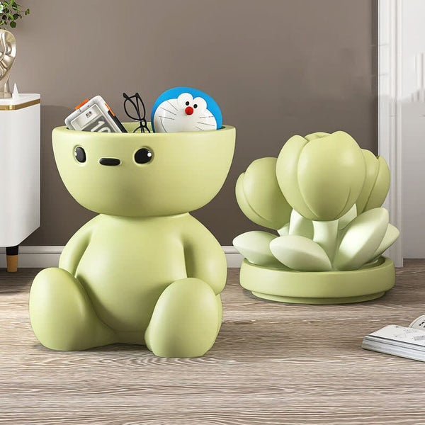 Flower Man Kids Room Storage Plant Statue-Statue & Ornaments