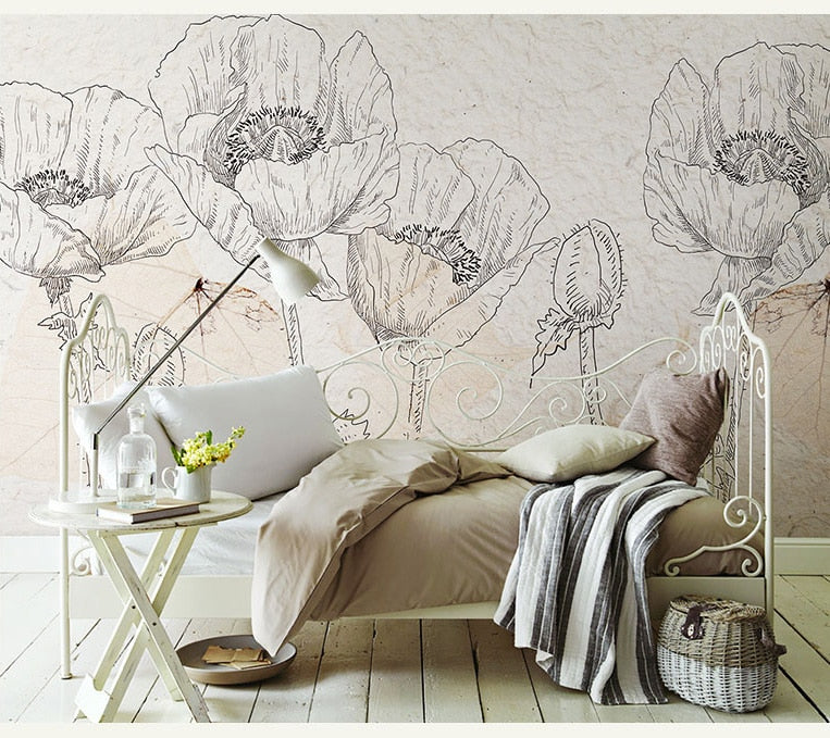 Flowers Wallpaper Mural: Vibrant Floral Designs for Walls-Flower & Leaf Wallpaper