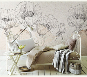 Flowers Wallpaper Mural: Vibrant Floral Designs for Walls-Flower & Leaf Wallpaper
