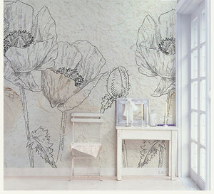Flowers Wallpaper Mural: Vibrant Floral Designs for Walls-Flower & Leaf Wallpaper