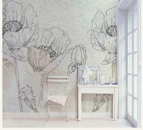 Flowers Wallpaper Mural: Vibrant Floral Designs for Walls-Flower & Leaf Wallpaper