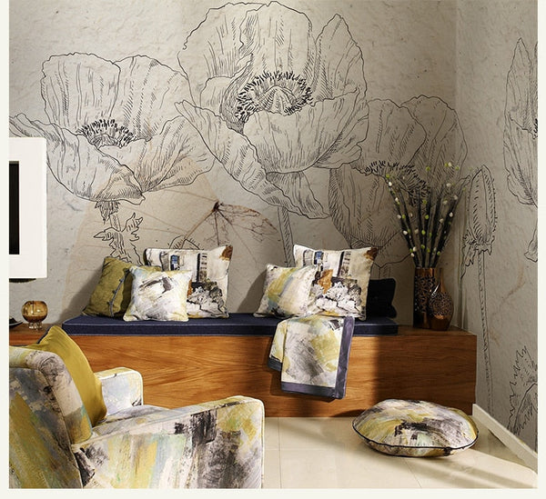 Flowers Wallpaper Mural: Vibrant Floral Designs for Walls-Flower & Leaf Wallpaper