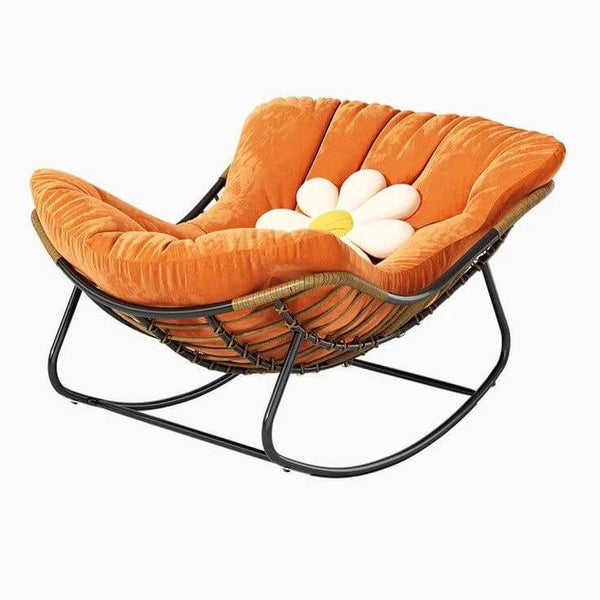 Fluffy Elastic Lumbar Support Floor Rocking Chair-Recliners