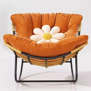 Fluffy Elastic Lumbar Support Floor Rocking Chair-Recliners