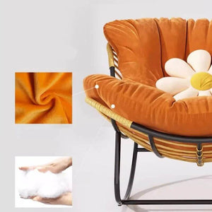 Fluffy Elastic Lumbar Support Floor Rocking Chair-Recliners